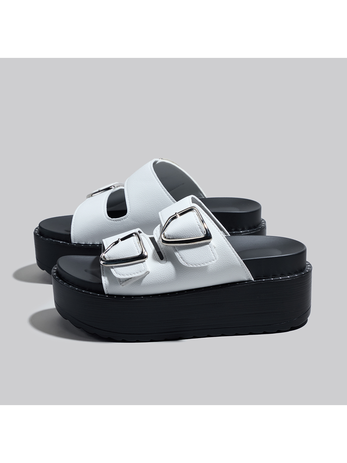 Sandalias de plataforma con suela gruesa y rhinestones para mujeres, nuevas de moda para el verano 2024, uso al aire libre, estilo coreano, versátile