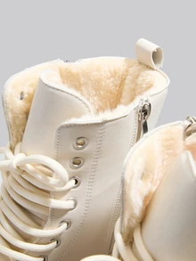 DareSee 2024新款仿毛绒内衬时尚防滑女式过膝长靴冬季礼物音乐节 - 米色 - 查看 5