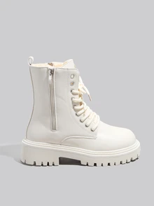 DareSee 2024新款仿毛绒内衬时尚防滑女式过膝长靴冬季礼物音乐节 - 米色 - 查看 3