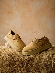 Tropiscape 女士新款全包覆式套脚乐福鞋，厚底休闲厚底鞋，适合秋季和圣诞节送礼 - 棕色 - 查看 5