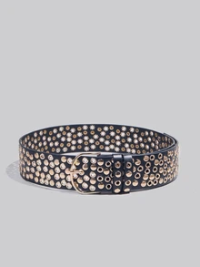 DareSee 1 pièce Large ceinture de taille punk à rivets et œil, ceinture  légère et polyvalente aux esthétiques asymétriques Y2K baddie, cadeau d'hiver pour les festivals de musique - Multicolore - Voir 8