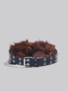 DareSee 2025 Early Spring Fluffy Waist Belt, Niche American Sexy Style Fluffy Furry Belt, Lightweight Fashionable Waistband Halloween - Multicolor - View 2
