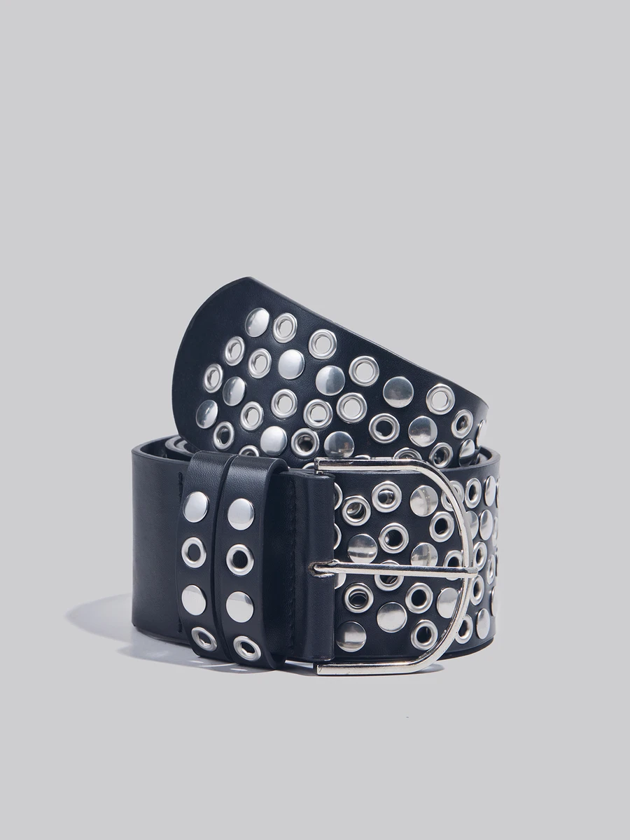 DareSee 1 pièce Large ceinture de taille punk à rivets et œil, ceinture  légère et polyvalente aux esthétiques asymétriques Y2K baddie, cadeau d'hiver pour les festivals de musique