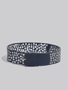 DareSee 1 pièce Large ceinture de taille punk à rivets et œil, ceinture  légère et polyvalente aux esthétiques asymétriques Y2K baddie, cadeau d'hiver pour les festivals de musique - Multicolore - Voir 5