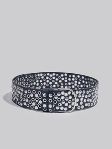 DareSee 1 pièce Large ceinture de taille punk à rivets et œil, ceinture  légère et polyvalente aux esthétiques asymétriques Y2K baddie, cadeau d'hiver pour les festivals de musique - Multicolore - Voir 3
