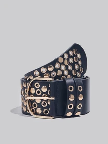 DareSee 1 pièce Large ceinture de taille punk à rivets et œil, ceinture  légère et polyvalente aux esthétiques asymétriques Y2K baddie, cadeau d'hiver pour les festivals de musique - Multicolore - Voir 7