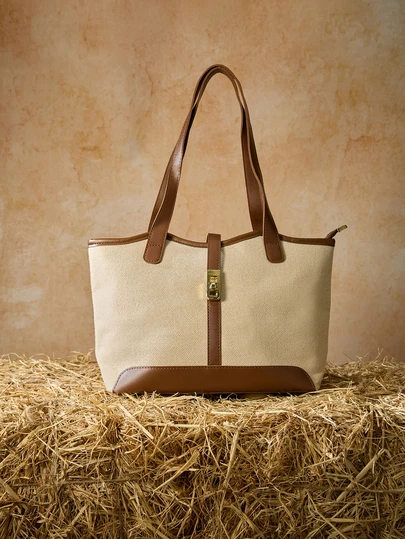 Tropiscape Women's Casual Canvas Splicing Zipper Shoulder Bag With Large Capacity For Everyday Use Handbags School Bag, Back To School Backpack, Large Capacity, Lightweight, Portable, Suitable For Teen Girls Women College Students, Perfect For Back To School, College, Middle School, High School, Work, Business, Commute, Work Bag Women, Ideal For Everyday Elegance & Special Occasions Gifts