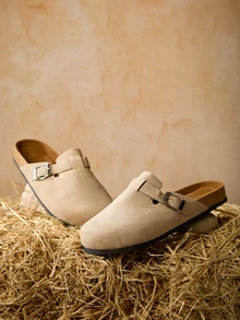 Tropiscape 女士春季新款圆头厚底舒适套脚软底防水休闲时尚穆勒鞋圣诞节冬季圣诞礼物 - 米色 - 查看 1