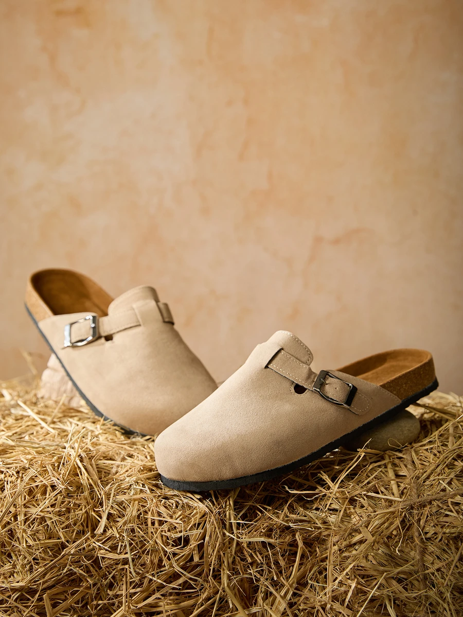 Tropiscape 女士春季新款圆头厚底舒适套脚软底防水休闲时尚穆勒鞋圣诞节冬季圣诞礼物 - 米色 - 查看 1