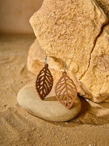 Tropiscape Bộ 4 đôi bông tai hình lá khoét rỗng phong cách Bohemian dành cho nữ, thích hợp làm quà tặng du lịch ngoài trời, phong cách Cottagecore, trang phục mùa hè. - Đầy màu sắc - Xem 2