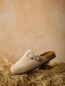 Tropiscape 女士春季新款圆头厚底舒适套脚软底防水休闲时尚穆勒鞋圣诞节冬季圣诞礼物 - 米色 - 查看 3