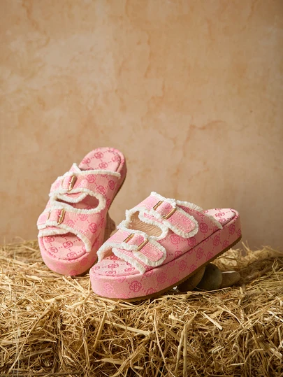 Tropiscape Women's Round Toe Thick Bottom Presbyopia Fashionable Candy Color Open Toe Increased Height Versatile Beach Slippers Winter Gifts