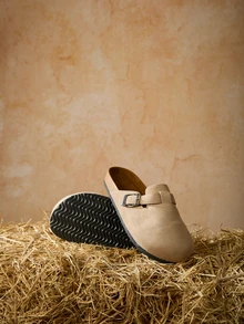 Tropiscape 女士春季新款圆头厚底舒适套脚软底防水休闲时尚穆勒鞋圣诞节冬季圣诞礼物 - 米色 - 查看 4