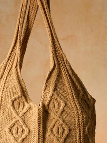 Tropiscape Sacs crochetés pour femmes Sac fourre-tout de plage d'été Sac fourre-tout esthétique Sac hippie Sac tricoté Mode indispensable : Sac fourre-tout tricoté au crochet pour femmes, sac à main ajouré, sac à bandoulière de plage et de voyage, grand sac de courses résistant au sable, cadeau parfait pour les étudiantes et les touristes féminines pour les activités de plein air, les voyages et les achats, cadeaux d'hiver Cottagecore, tenue d'été - Camel - Voir 6