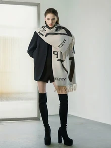 CHICVUE Bufanda/chal reversible, grueso y cálido de doble cara, versátil y suave para el cuello, adecuado para otoño/invierno, estilo coreano, regalo de Navidad de invierno