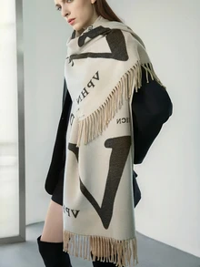 CHICVUE Bufanda/chal reversible, grueso y cálido de doble cara, versátil y suave para el cuello, adecuado para otoño/invierno, estilo coreano, regalo de Navidad de invierno