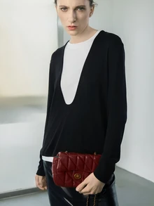 CHICVUE Nanfeng Chio2n Fancheng Red Maple Small Square Bag Women's New Red Chain Shoulder Crossbody Bag Winter Gifts