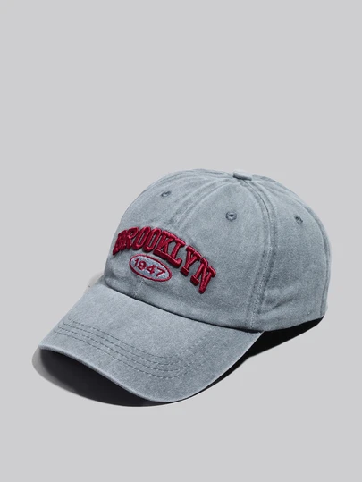 DareSee 1 件装女士 3D 刺绣字母 - Brooklyn 1947 水洗风格棒球帽，复古遮阳帽，可调节户外遮阳帽，Y2K 风格男士帽子圣诞礼物