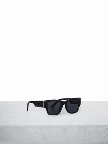 CHICVUE 1pc Casual Women's Fashionable Square PC (Polycarbonate) Fashion Glasses, Elegant Quality For Outdoor Activities, Beach, Gifts, Business Meetings, Photo Shoots, Wide Temples, , Metal Hinges, Essential For Summer For Summer Beach Vacation,Outdoor,Travel Gifts - Black - View 2