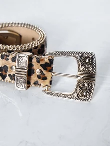 CHICVUE 波西米亚风单件套西部风格三件套雕花图案豹纹串珠女士腰带，适合圣诞节、夏季、开学季、秋季，亦可作为圣诞礼物 - 彩色 - 查看 6