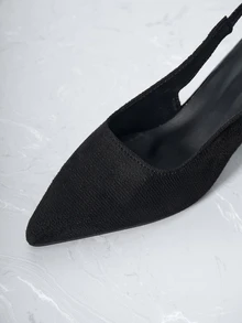 CHICVUE 女士尖头粗跟高跟鞋，黑色圣诞礼物 - 黑色 - 查看 4