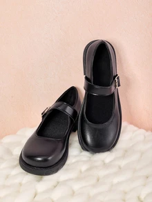 Hatastic Women's Soft-Sole Mary Jane Flats, Big Size Spring/Summer School Uniform Shoes Gifts Music Fest - Black - View 3