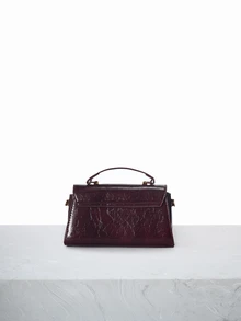 CHICVUE Retro Elegant Handheld Small Square Bag Women New Niche Design Versatile Commuter Shoulder Crossbody Bag Gifts - Red - View 4