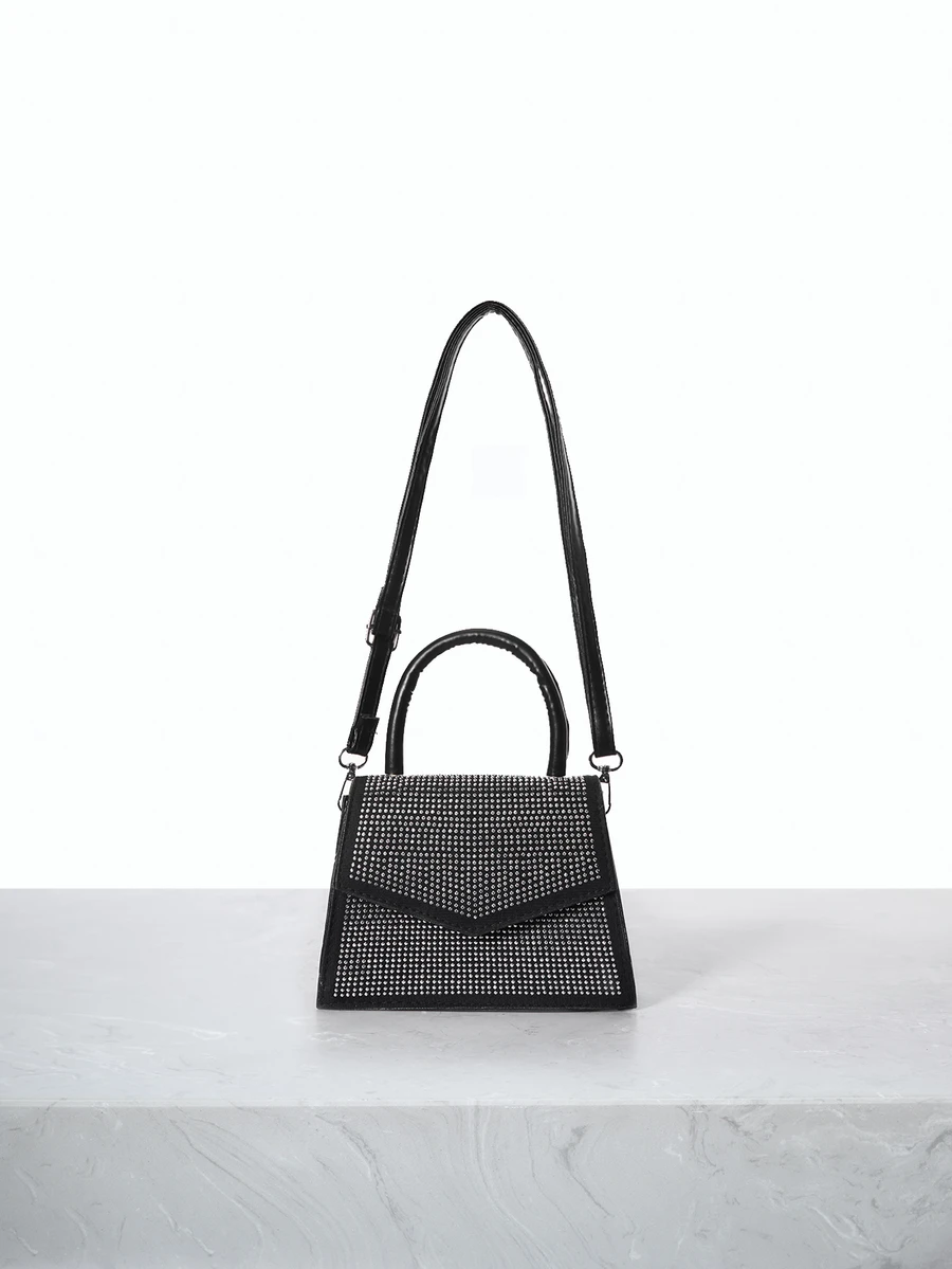 CHICVUE Fashionable Commuter Mini Studded Decor Flap Square Top Handle Bag Gifts