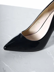 CHICVUE High Heels For Women Closed Pointed Toe Pump Wedding Party Dress Shoes Gifts - Black - View 2