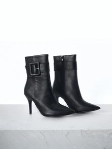 CHICVUE Women's Pointed Toe Casual Elegant Boots Gifts - Black - View 3