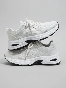 DareSee 厚底软皮运动鞋，透气网面休闲跑步鞋，女士款，2024春夏新款，适合音乐节、Y2K 节日、返校季、秋季、圣诞节、冬季等场合，也是圣诞礼物之选。