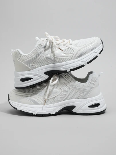 DareSee Grova platåsneakers i mjukt läder, ventilerande löparskor i mesh för kvinnor, 2024 vår/sommar ny ankomst musikfest y2k-fest tillbaka till skolan höst jul jul vinter julklappar