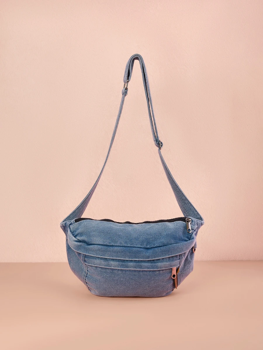 Hatastic Women Fashion Solid Color Versatile Casual Fanny Pack Gifts Music Fest Back To School - Baby Blue - View 1