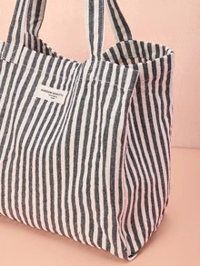 Hatastic Bolsa de Compras com Estampa Listrada, Bolsa Escolar para Graduados, Adolescentes, Calouras, Veteranas, Júnior e Sênior na Faculdade, Universidade e Ensino Médio, Perfeita para Uso ao Ar Livre, Viagens e Volta às Aulas, Bolsas de Tote de Grande Capacidade para Ensino Médio, Trabalho, Negócios, Transporte, Compras, Férias, Materiais Escolares, Bolsa Escolar, Bolsa Tote Escolar, Mochila Escolar, Presentes de Natal