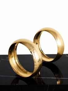 CHICVUE 2 Stücke/Set übertriebenes metallisches Muster Trommel Manschette Armband, vintage minimalistisches Lässig Party Schmuck Armband Set für Frauen & Paare, Geschenk zu Feiertagen, Geburtstag, Weihnachten