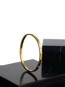 CHICVUE 18K镀金不锈钢可叠戴手链，链条搭配四叶草设计，时尚百搭，适合女性佩戴，可用于休闲、派对、节日、生日、婚礼、情人节、母亲节、圣诞节等场合，也是送给妈妈的理想礼物。 - 金色 - 查看 6