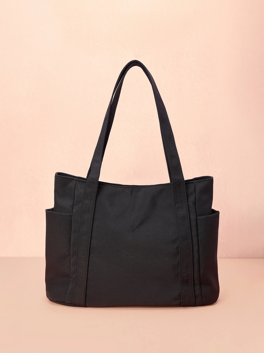 Hatastic 1 Peça Bolsa Feminina de Nylon com Vários Bolsos, Prática, Multifuncional, Bolsa de Ombro de Grande Capacidade, Bolsa Escolar Estilo Preppy para Semana do Livro, Bolsa Escolar Grande com Vários Compartimentos para Praia, Escola, Trabalho e Uso Diário, Bolsa Literária e Bolsa para Mulheres ou Estudantes, Presente para Festivais de Música