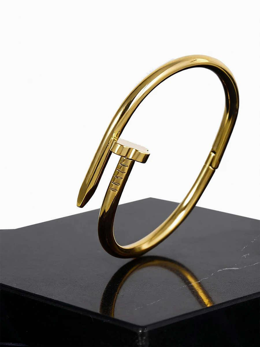 CHICVUE 1件装女士时尚优雅四叶草手镯，18K金，不锈钢材质，防水，不褪色，适合日常佩戴，理想的母亲节礼物和圣诞礼物 - 金色 - 查看 1