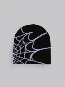 DareSee 1pc Unisex Multicolored Spider Web Pattern Knitted Hat For Parent-Matching, Fashionable Halloween - Spider Web - View 7