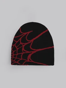 DareSee 1pc Unisex Multicolored Spider Web Pattern Knitted Hat For Parent-Matching, Fashionable Halloween - Spider Web - View 5