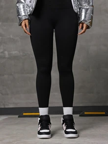 DareSee 女士黑粉蓝高帮运动鞋，休闲系带圆头舒适鞋，音乐节礼物 - 白黑粉色四季款 - 查看 6