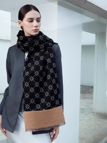 CHICVUE Elegant 1pc Women's Autumn & Winter Faux Cashmere Tassel Shawl, Thick Warm Scarf, Suitable For Daily Indoor & Outdoor Use Christmas Gifts