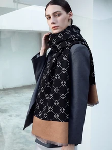 CHICVUE Elegant 1pc Women's Autumn & Winter Faux Cashmere Tassel Shawl, Thick Warm Scarf, Suitable For Daily Indoor & Outdoor Use Christmas Gifts