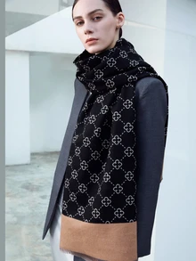 CHICVUE Elegant 1pc Women's Autumn & Winter Faux Cashmere Tassel Shawl, Thick Warm Scarf, Suitable For Daily Indoor & Outdoor Use Christmas Gifts