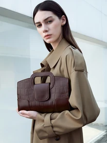 CHICVUE 时尚简约新款小众设计法棍手拿包圣诞礼物 - 咖啡棕 - 查看 1