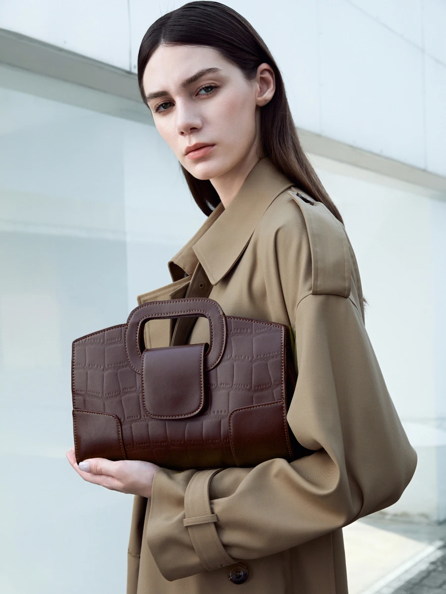 CHICVUE 时尚简约新款小众设计法棍手拿包圣诞礼物 - 咖啡棕 - 查看 1