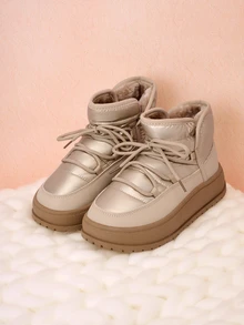 Hatastic High-Top Thick-Soled Snow Boots For Women, Waterproof Warm Thermal Lined Casual Fashion Ankle Booties Gifts