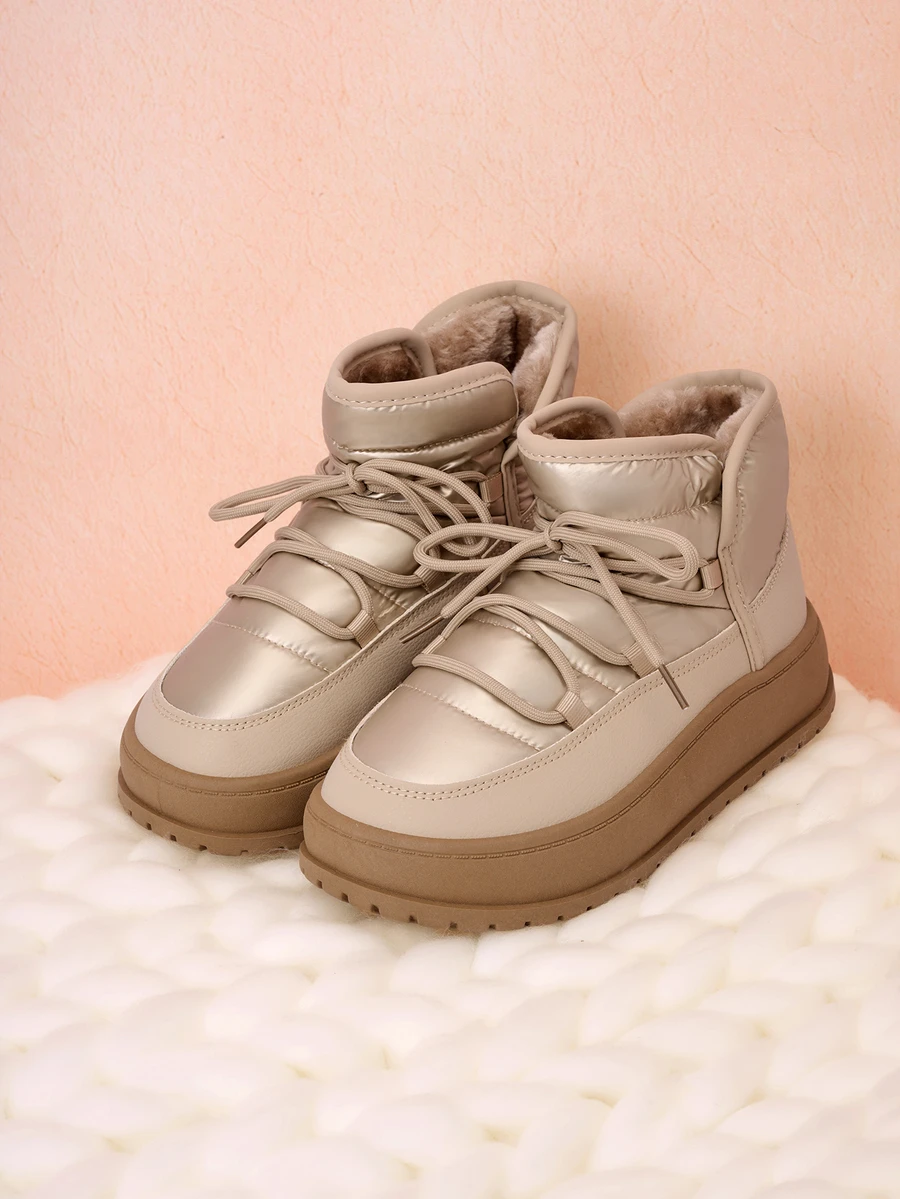 Hatastic High-Top Thick-Soled Snow Boots For Women, Waterproof Warm Thermal Lined Casual Fashion Ankle Booties Gifts