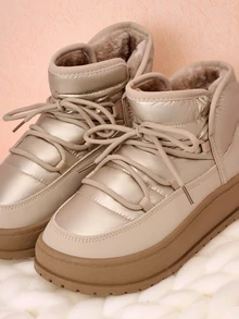 Hatastic High-Top Thick-Soled Snow Boots For Women, Waterproof Warm Thermal Lined Casual Fashion Ankle Booties Gifts