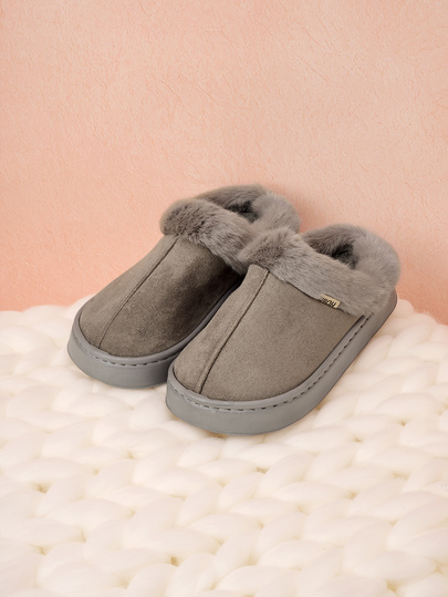 Hatastic Women's Plush Lined Thick Indoor Slippers, Anti-Slip Comfortable Warm Bedroom Fabric Slippers For Autumn/Winter Christmas Gifts